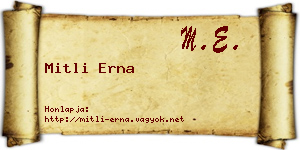 Mitli Erna névjegykártya